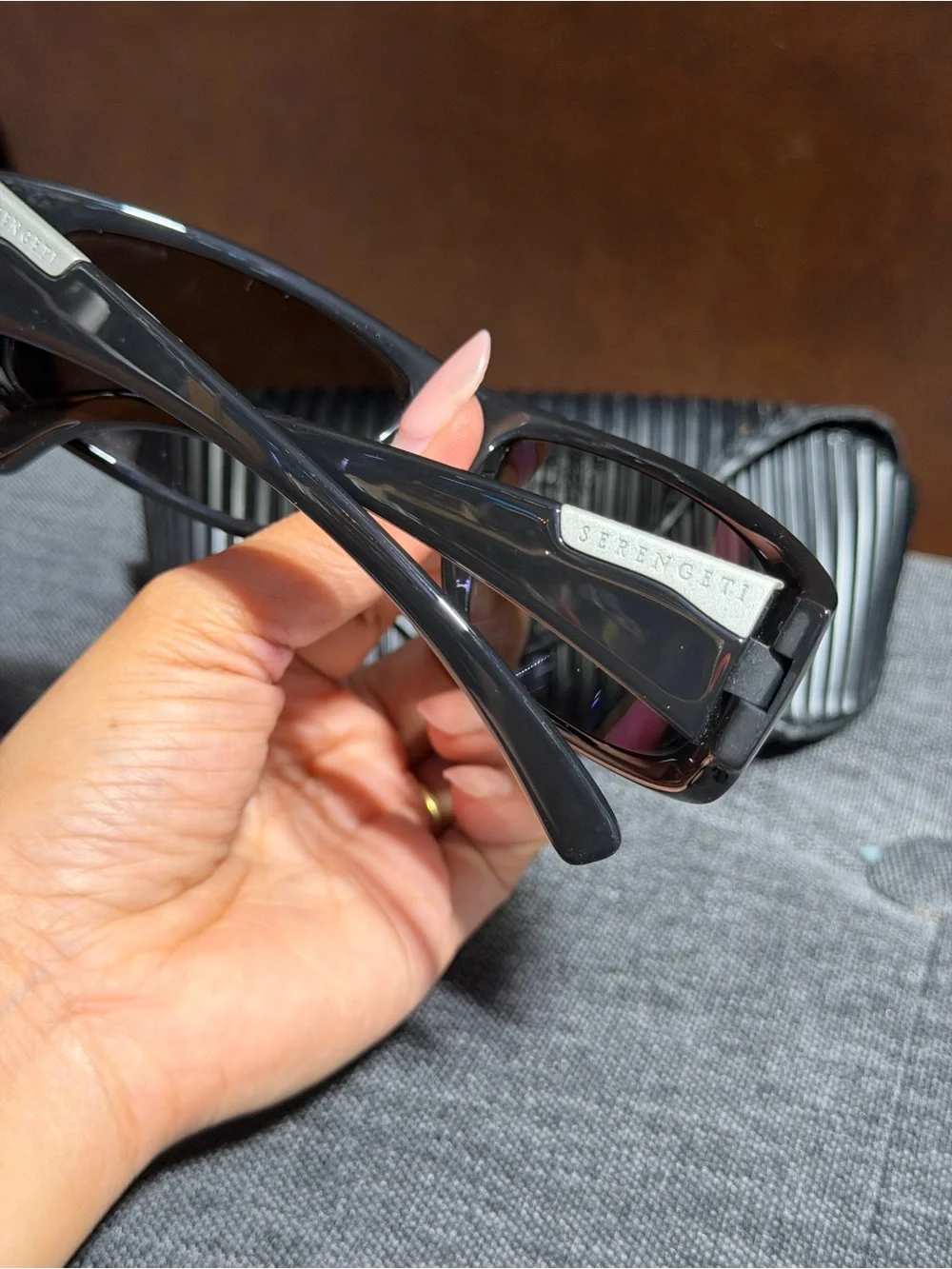 Serengeti Men’s Black Sunglasses with Black Case